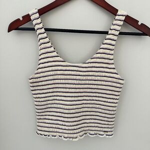 Hollister Multicolor Stretch Cropped Tank SZ Medium